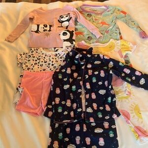 Cat & Jack Pajama Set Pink and Blue Heart Pattern